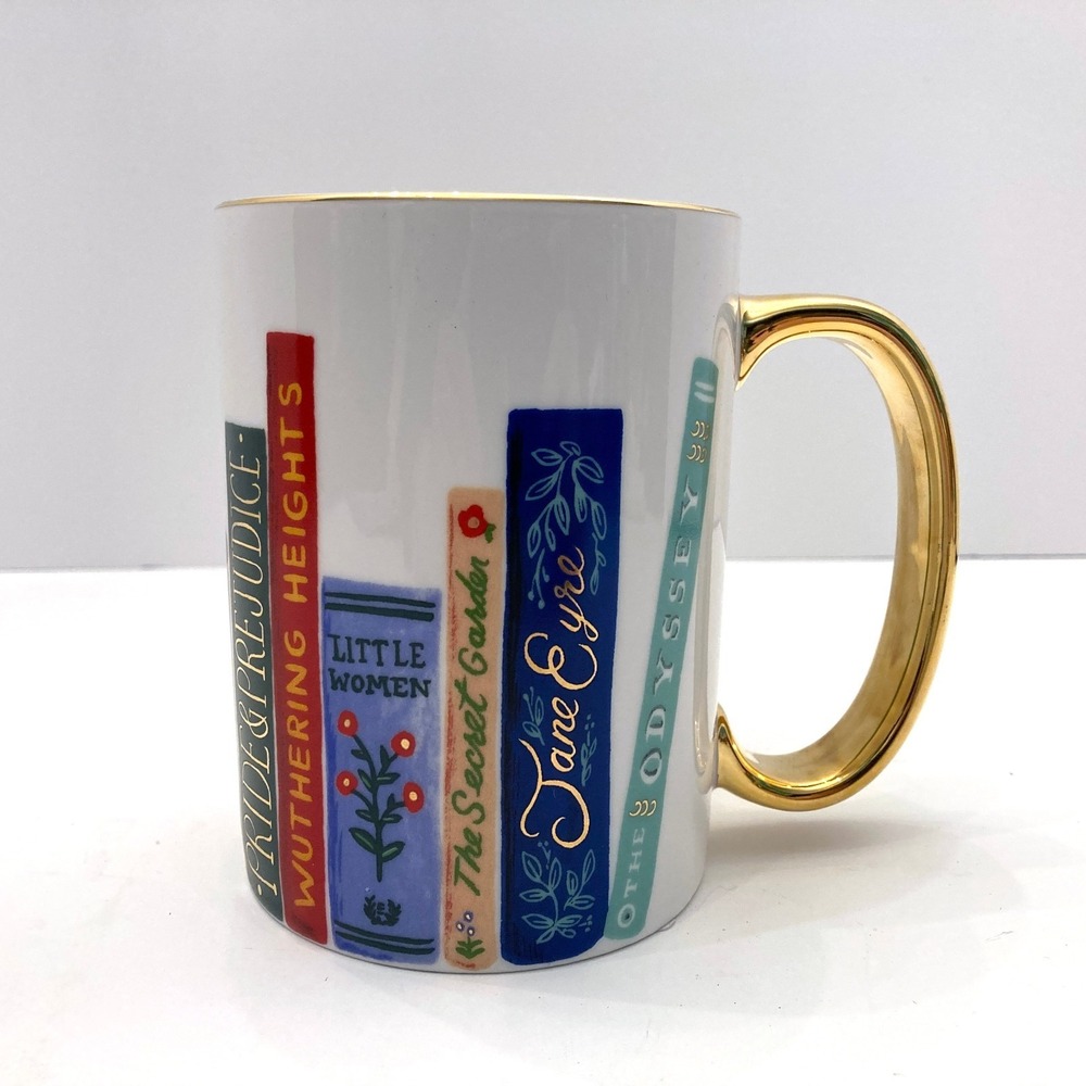 Rifle Paper Co. Book Club Porcelain Mug 4.5"‎ Pride & Prejudice Les Miserables